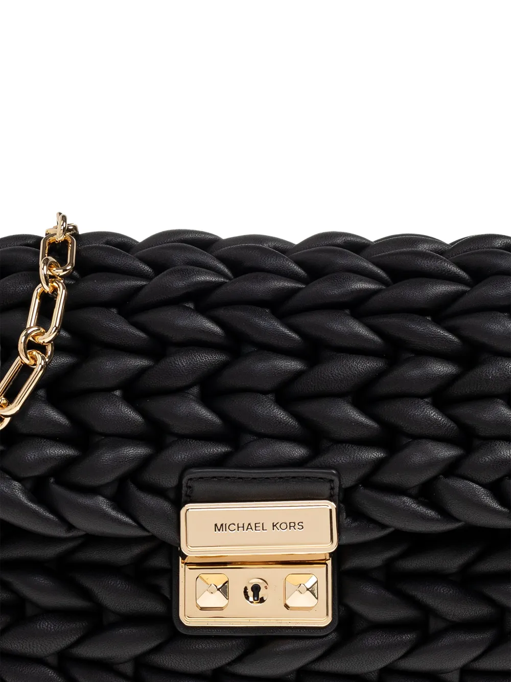 Michael Kors large Tribeca braided chain shoulder bag Zwart