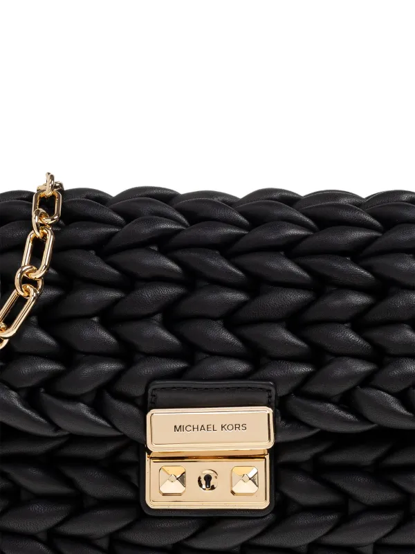 Michael Kors Large Tribeca Braided Chain Shoulder Bag | Black