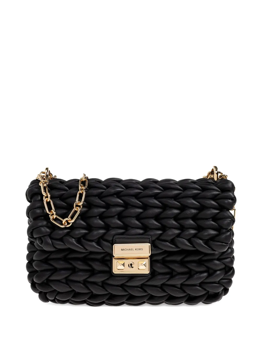 Michael Michael Kors large Tribeca braided chain shoulder bag - ブラック Michael Michael Kors large Tribeca braided chain shoulder bag - ブラック