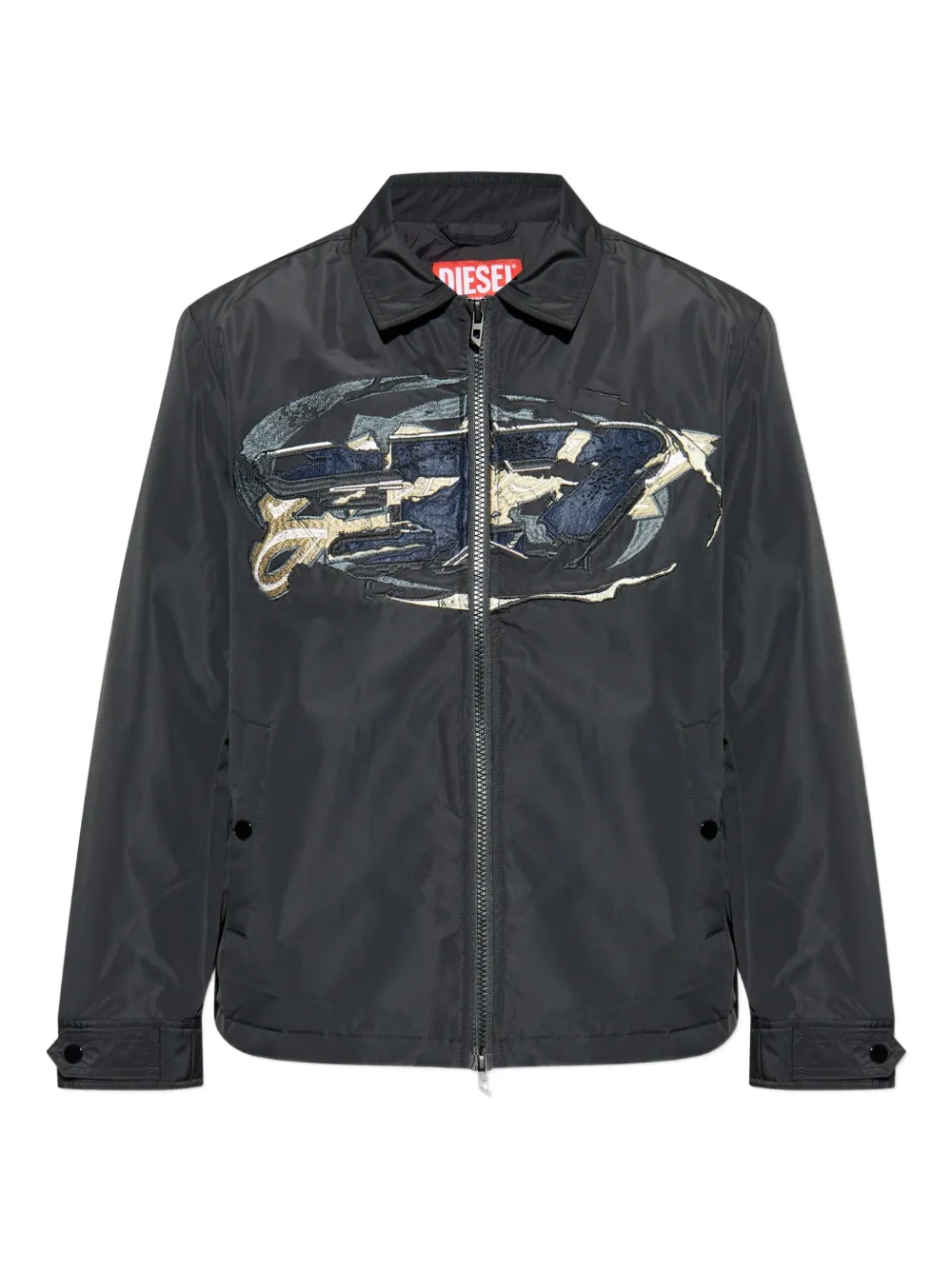 Diesel embroidered panel jacket Zwart