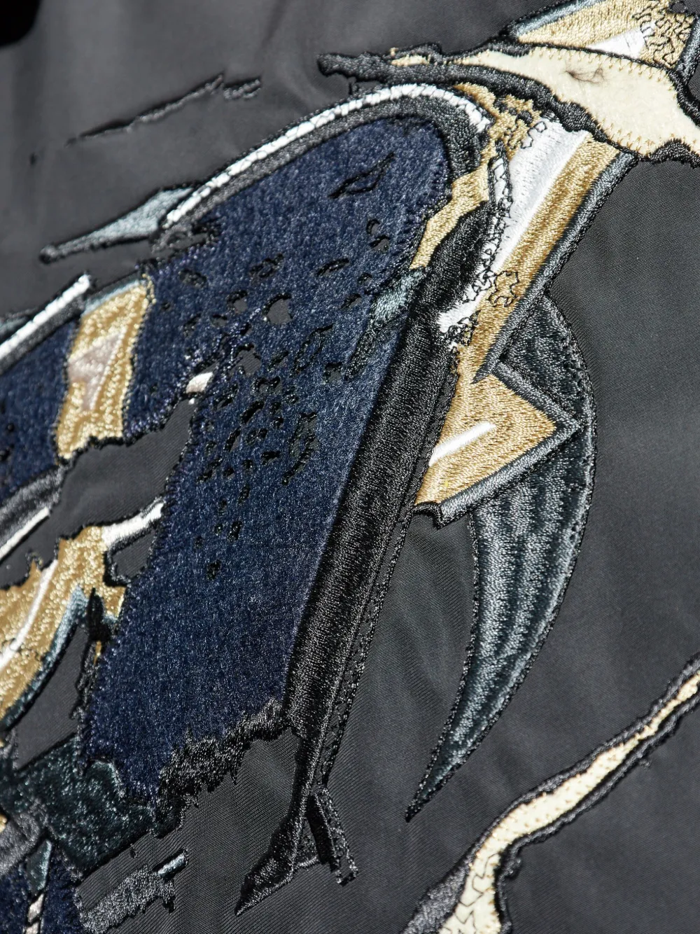 Diesel embroidered panel jacket Zwart