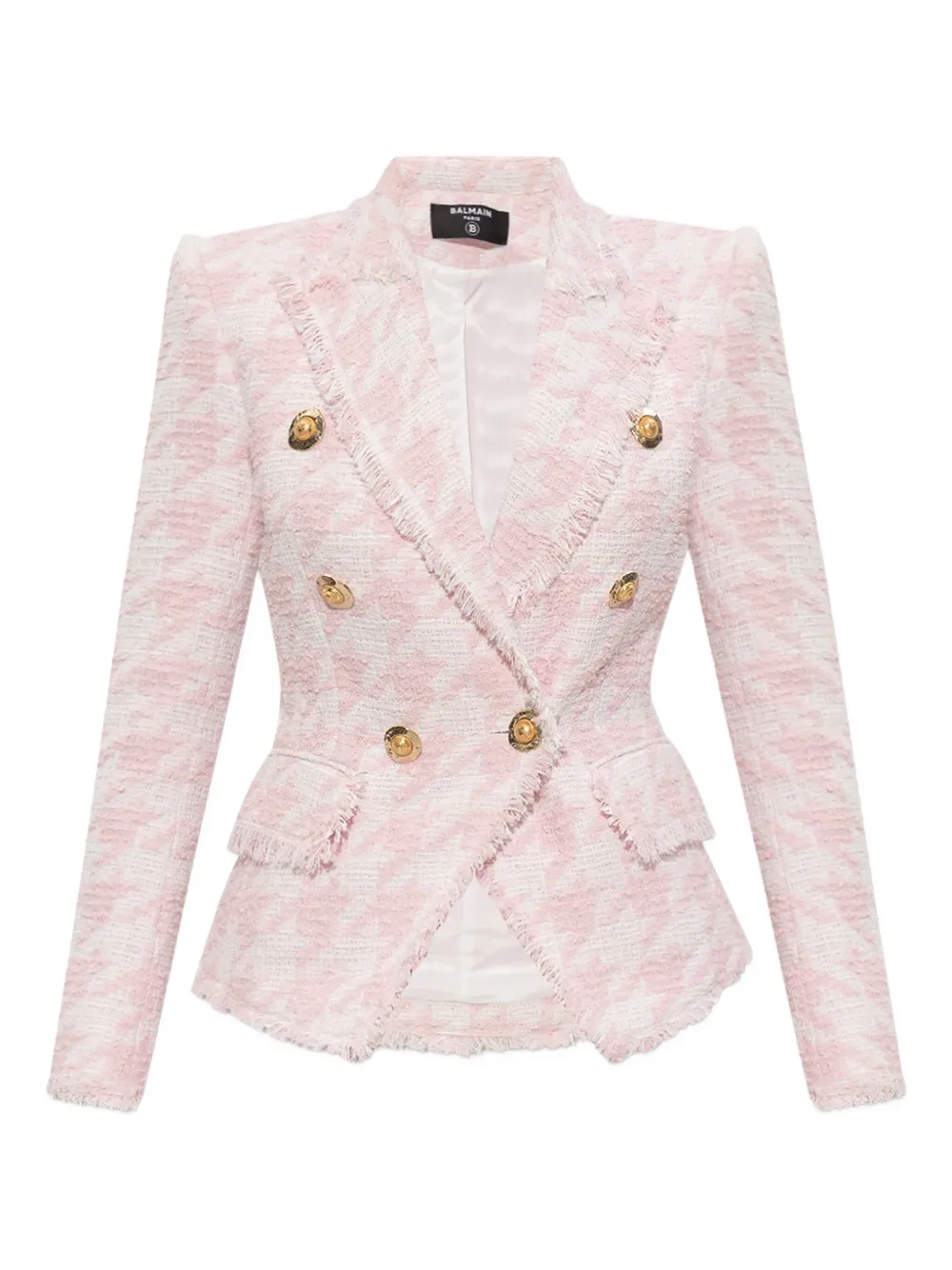 Balmain Tweed Frayed-edge Blazer