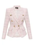 Balmain tweed frayed-edge blazer - Pink