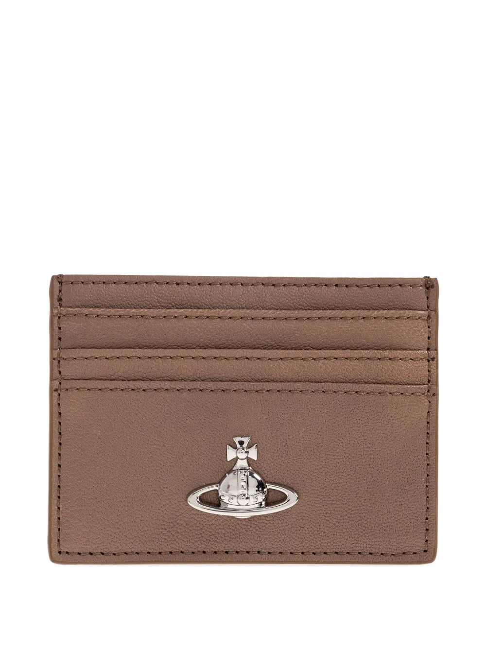Vivienne Westwood Orb-embellished leather card holder Bruin