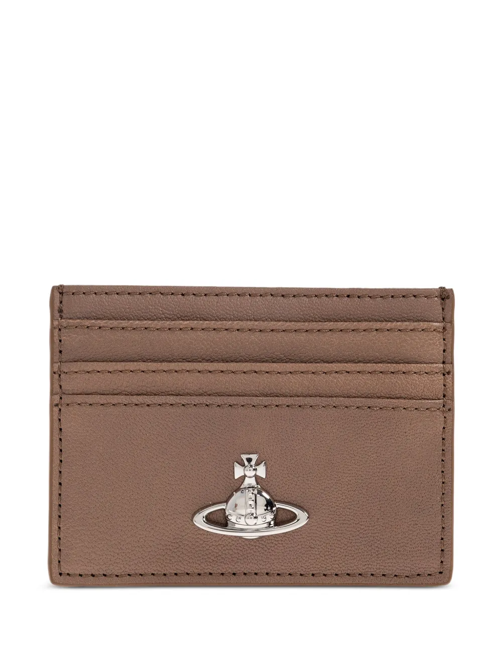Vivienne Westwood Orb-embellished leather card holder Bruin