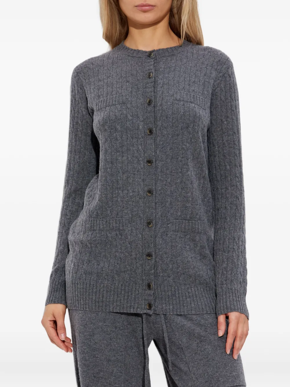 Lisa Yang Kabelgebreid vest Grijs
