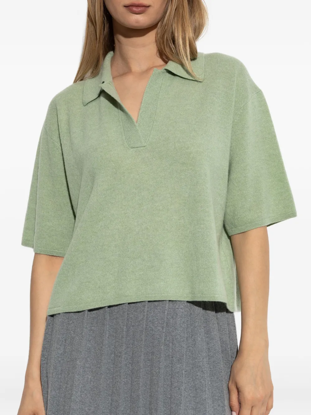 Lisa Yang polo-collar short-sleeve T-shirt Groen