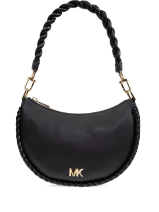 Michael Kors braided-strap Crescent Shoulder Bag | Black | FARFETCH CA