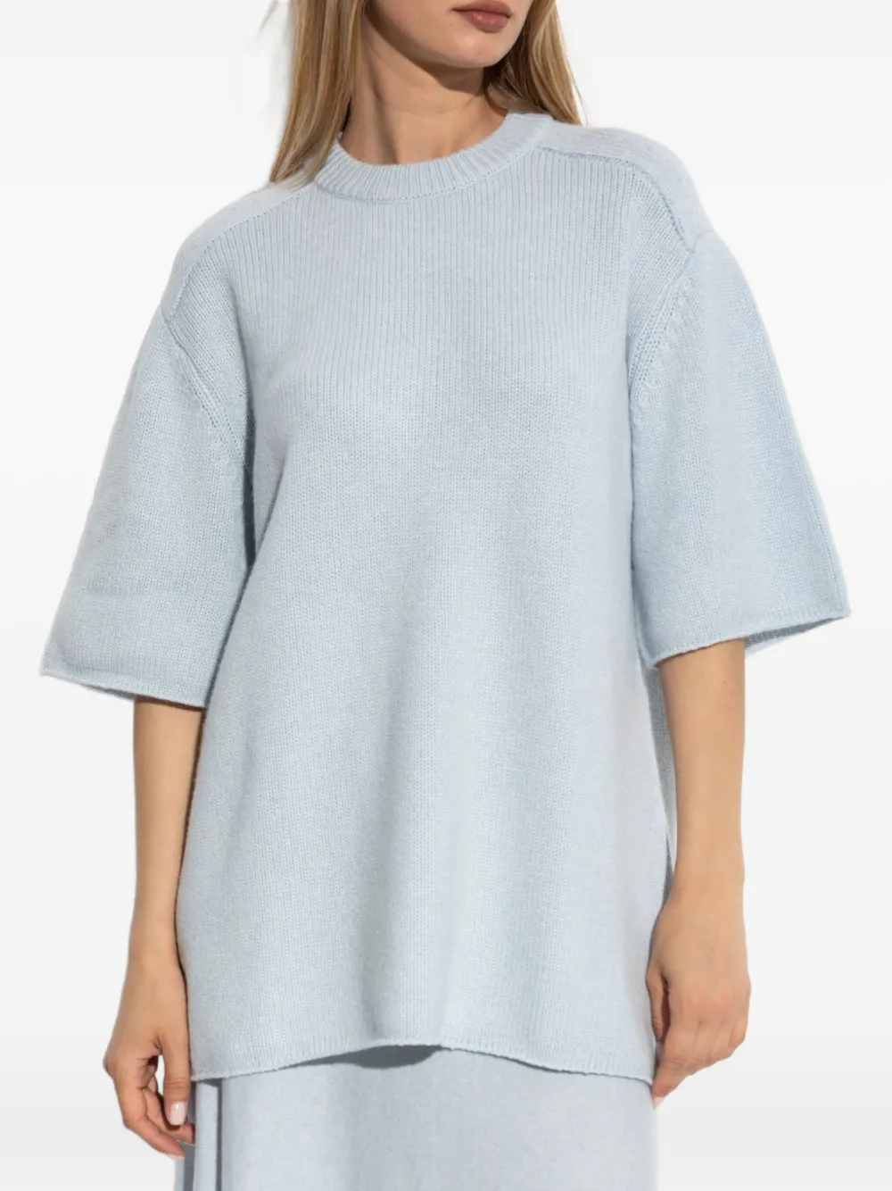 Lisa Yang Geribbeld T-shirt Blauw