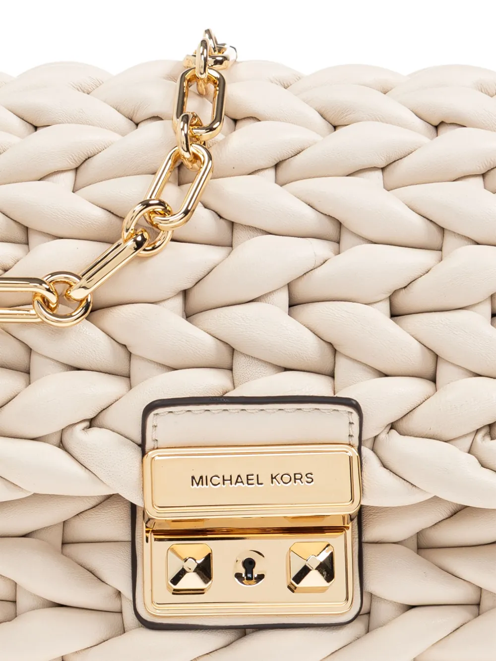 Michael Kors woven chain shoulder bag Beige