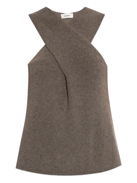 Lisa Yang cross-neck ribbed top