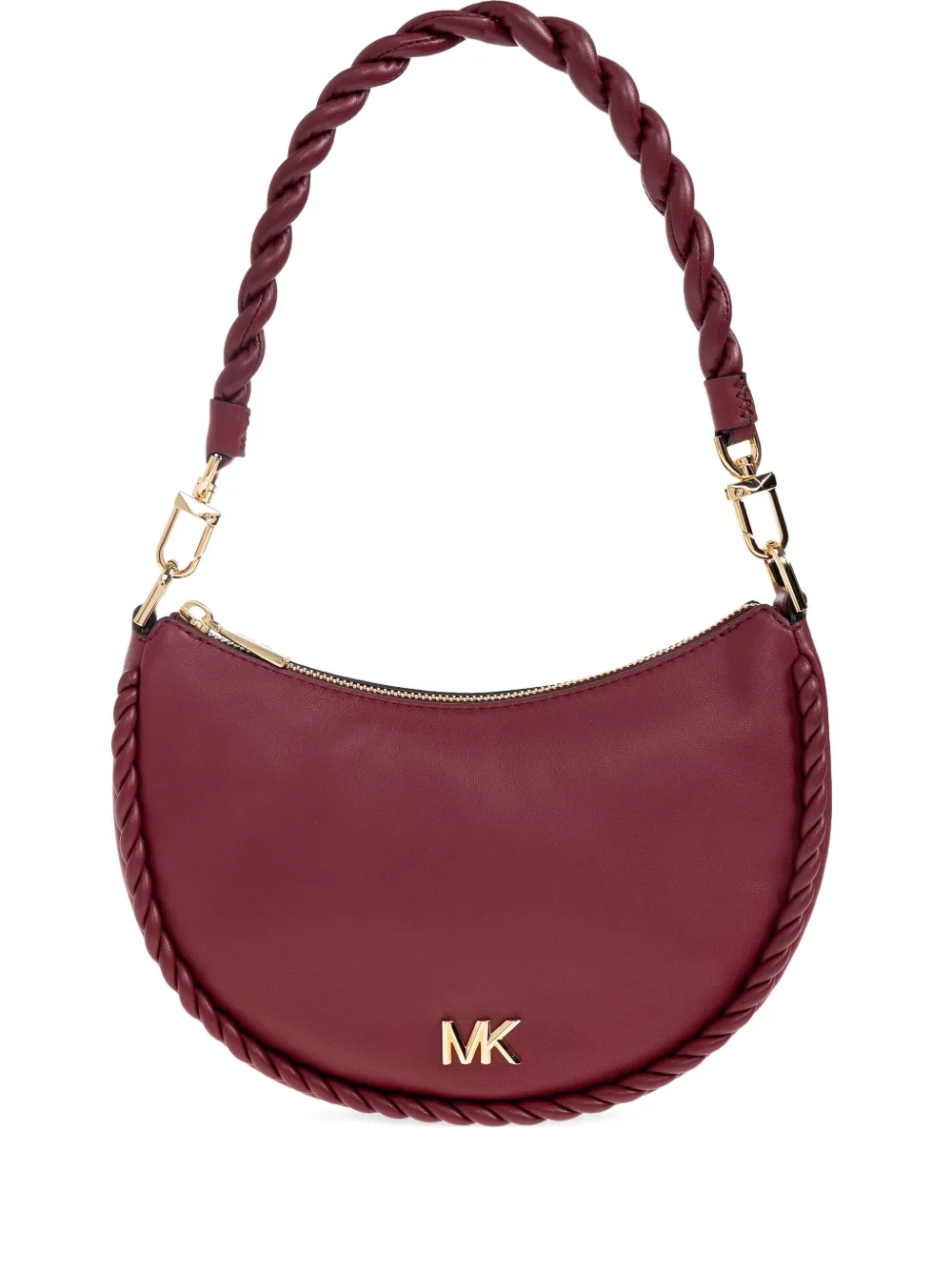 Michael Kors Kyla braided-trim half-moon shoulder bag Rood