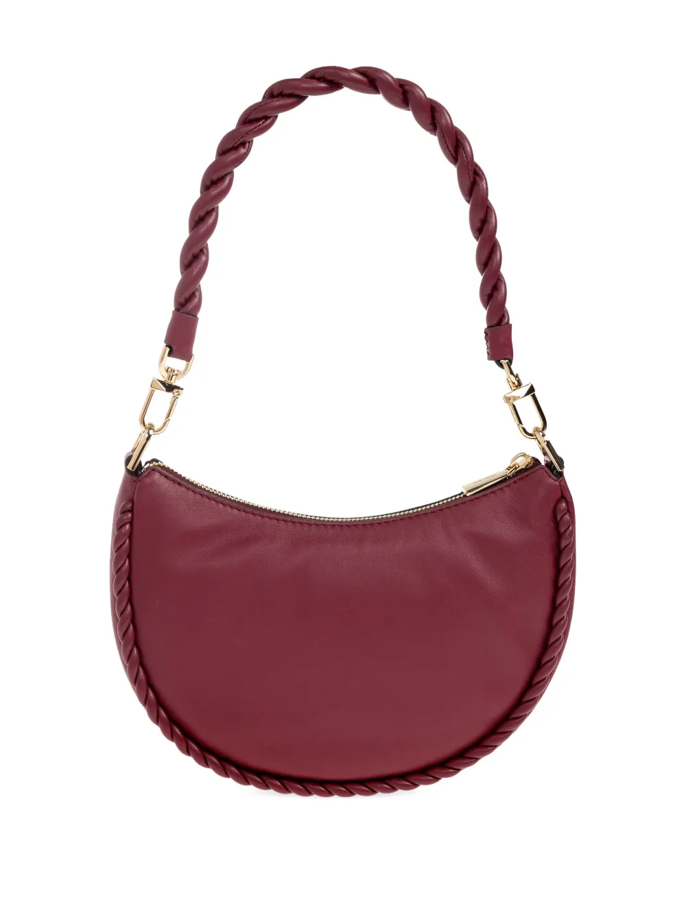Michael Kors Kyla braided-trim half-moon shoulder bag Rood