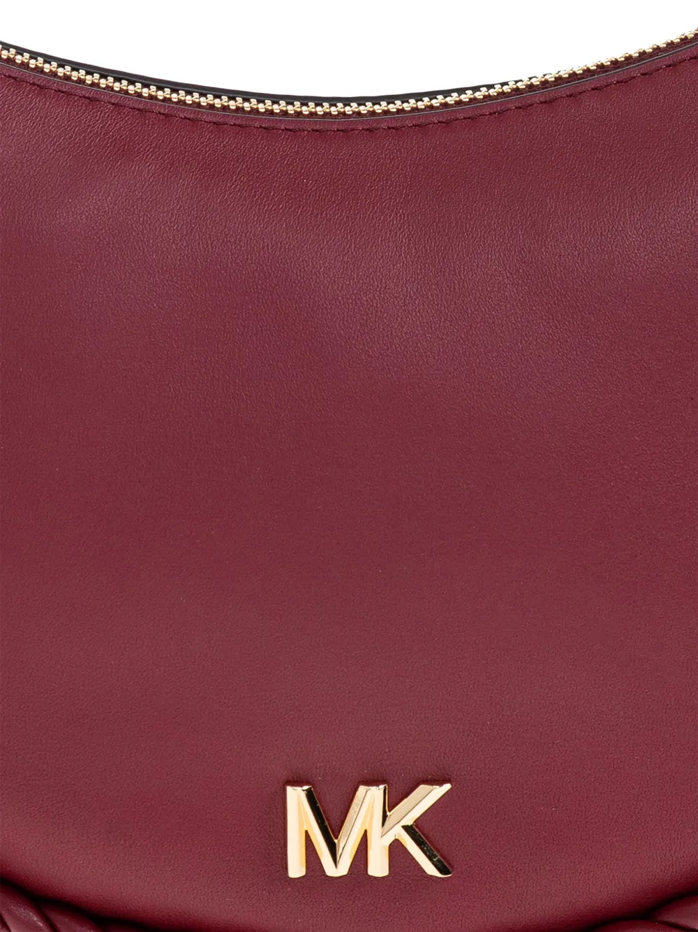 Michael Kors Kyla braided-trim half-moon shoulder bag Rood