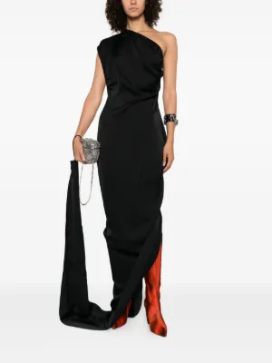Vivienne Westwood one-shoulder Draped Maxi Dress | Black | FARFETCH