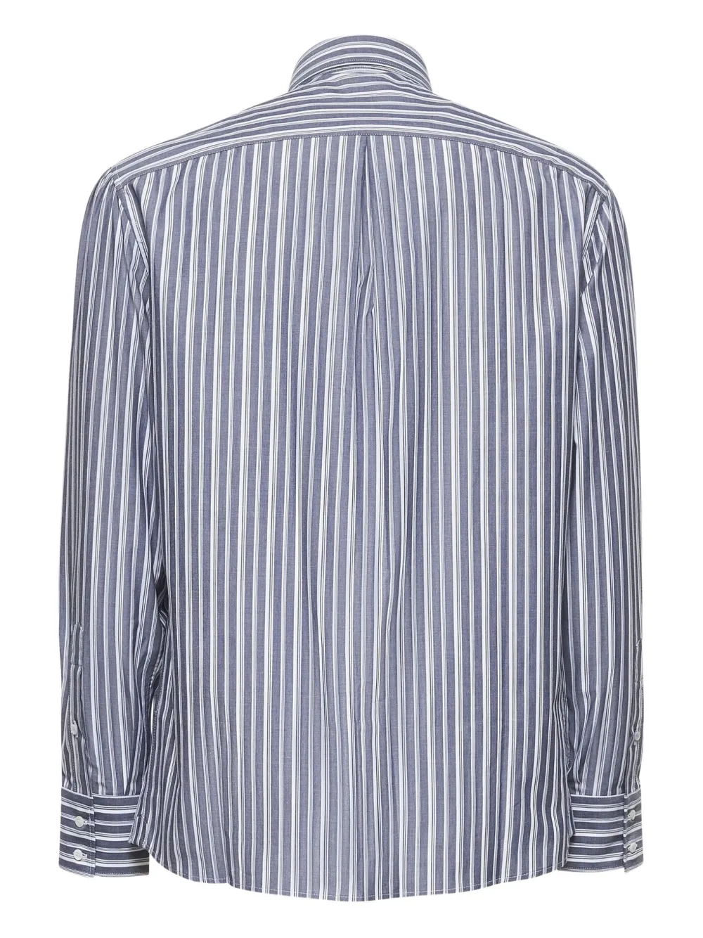 Brunello Cucinelli Gestreept overhemd met knoopmanchetten Blauw