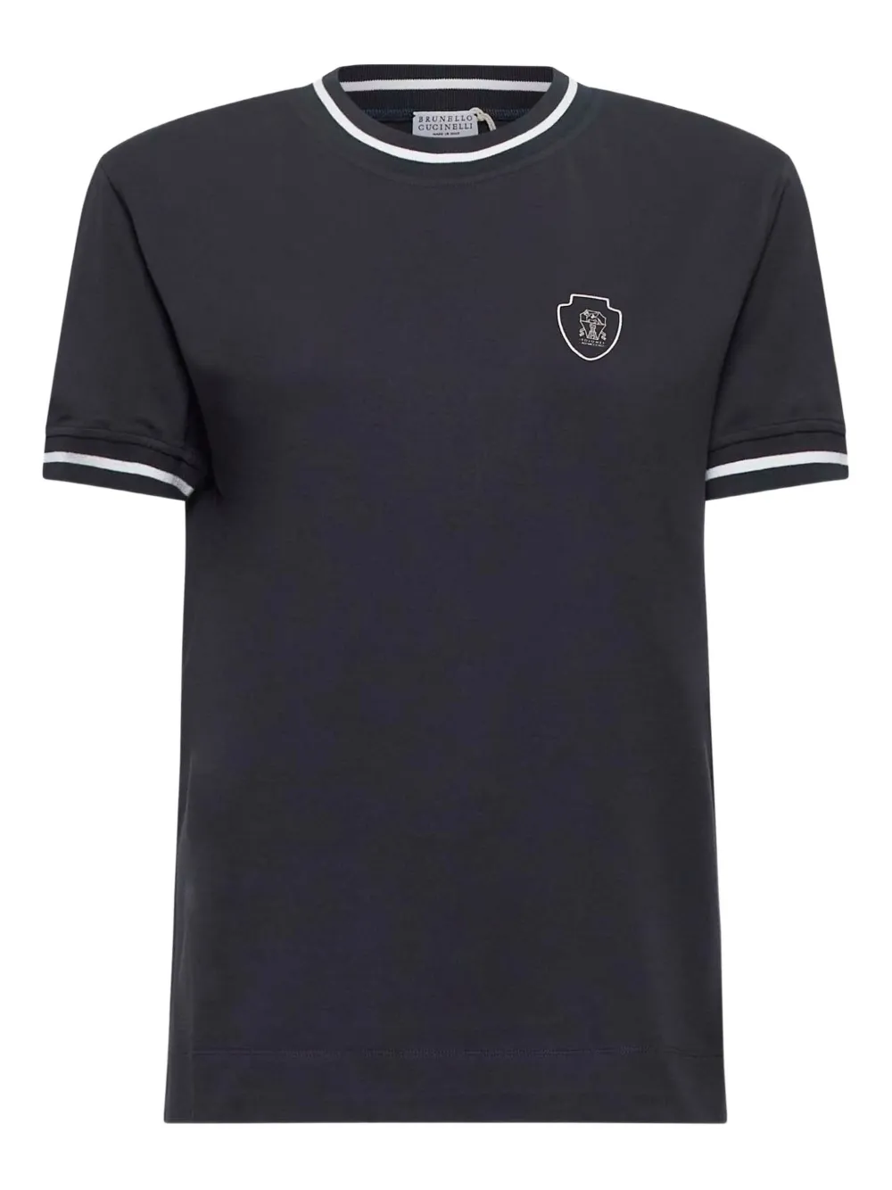 Brunello Cucinelli ribbed crew-neck T-shirt | Blue | Image 1