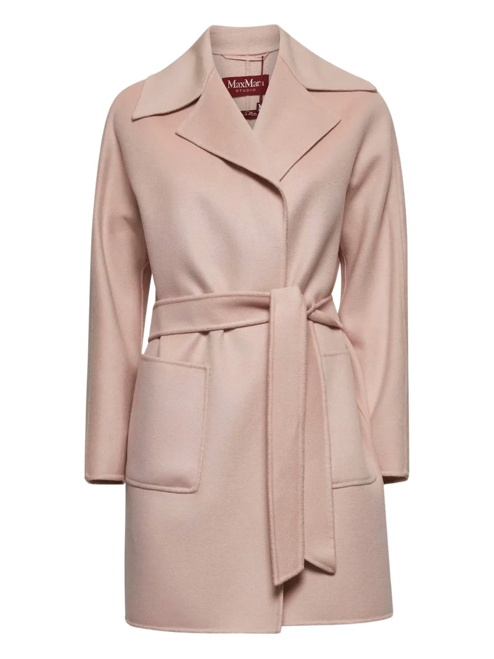 Max Mara belted wool-blend coat Roze