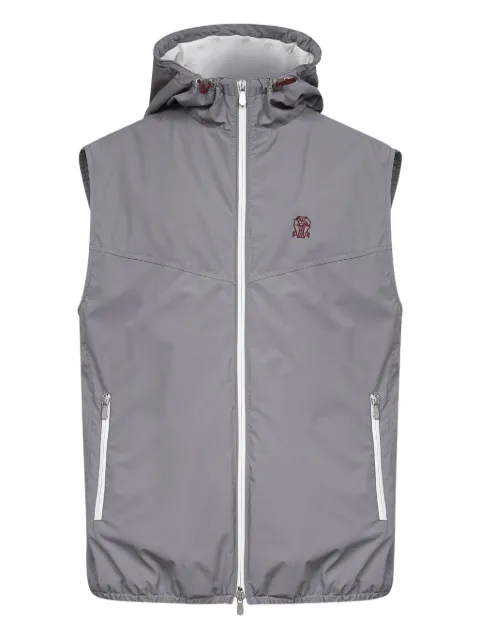 Brunello Cucinelli hooded zip-front gilet