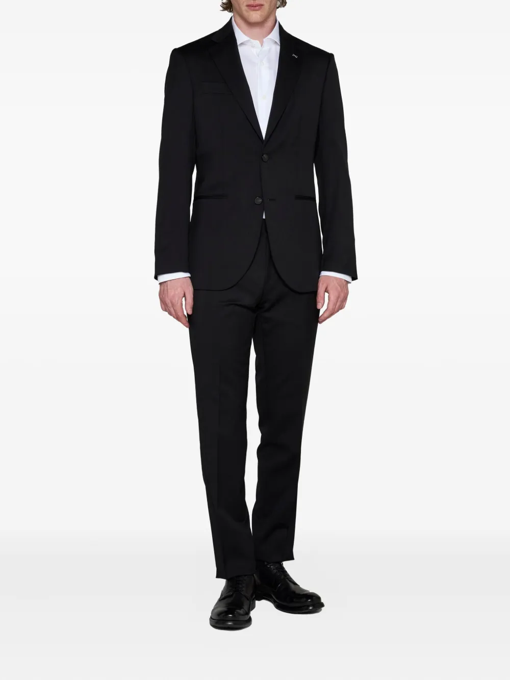 D4.0 notched-lapels single-breasted suit Zwart