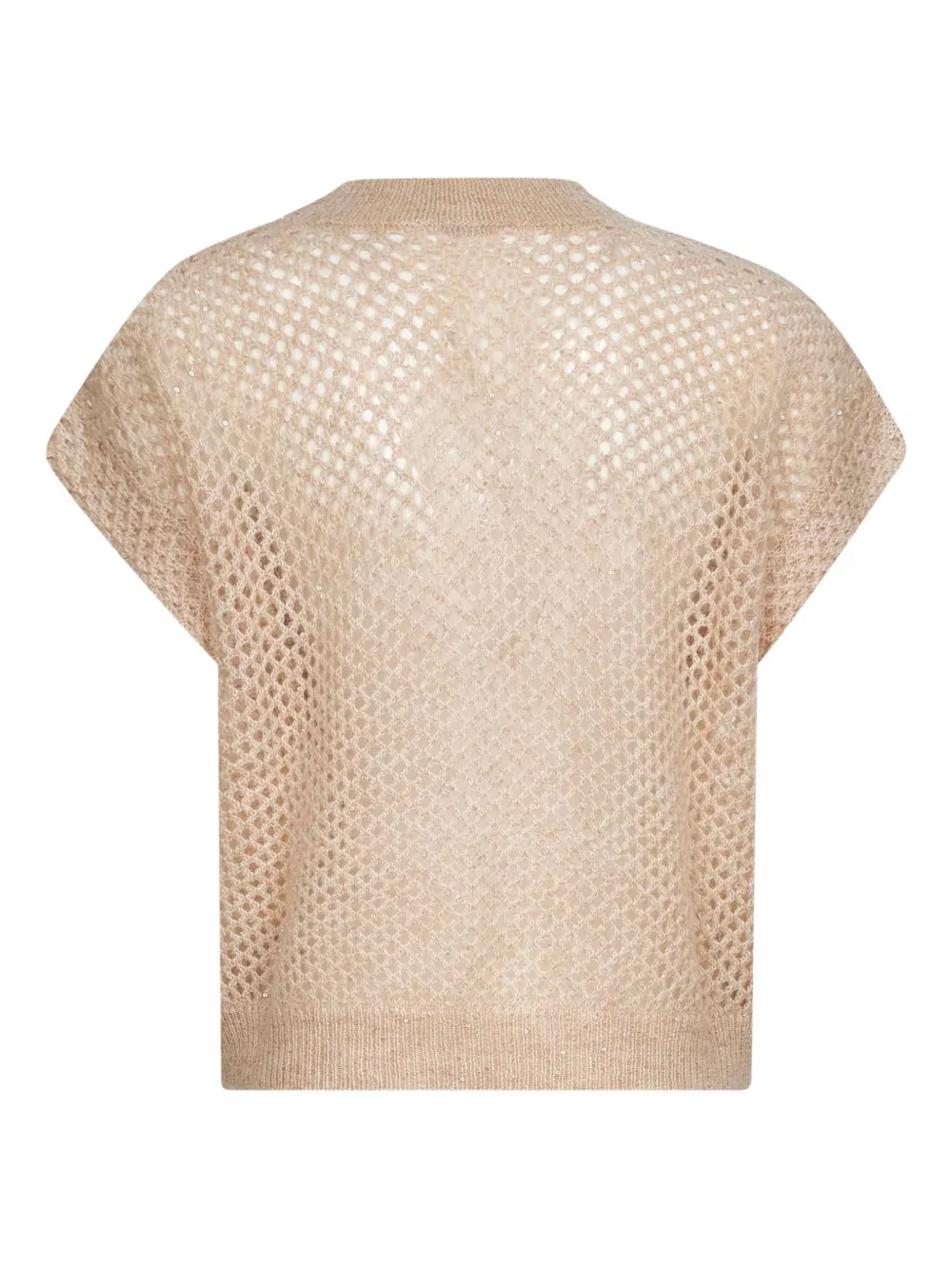 Brunello Cucinelli Sequin-embellished Open-knit T-shirt