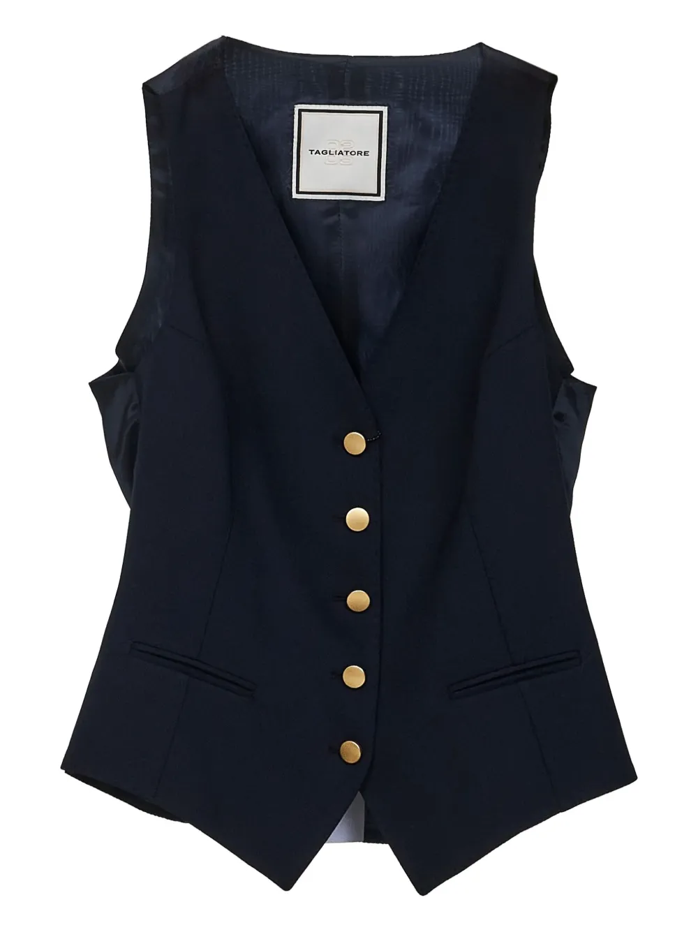 Tagliatore gold-button sleeveless waistcoat Zwart