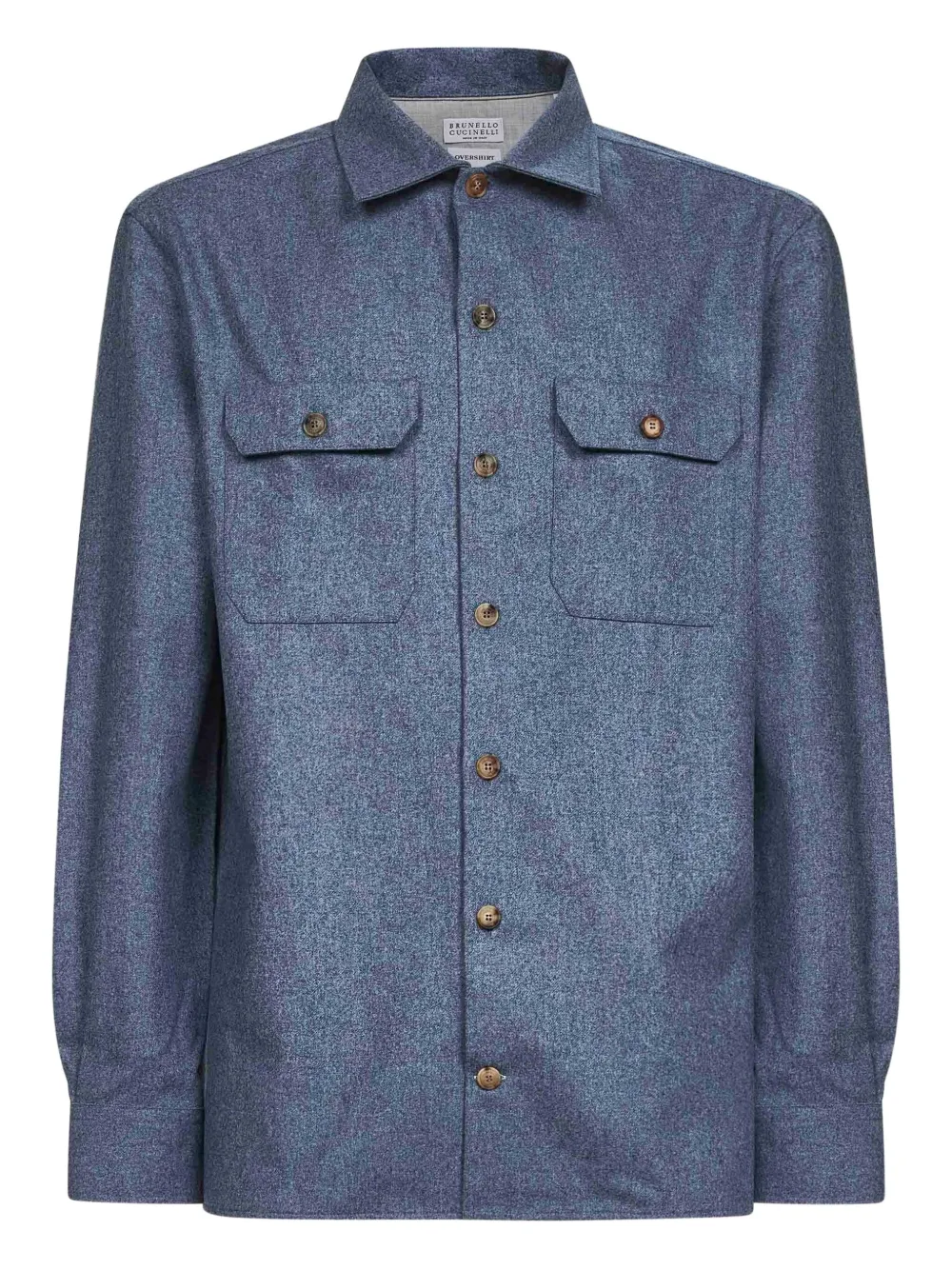 Brunello Cucinelli Overhemd met opgestikte zak Blauw