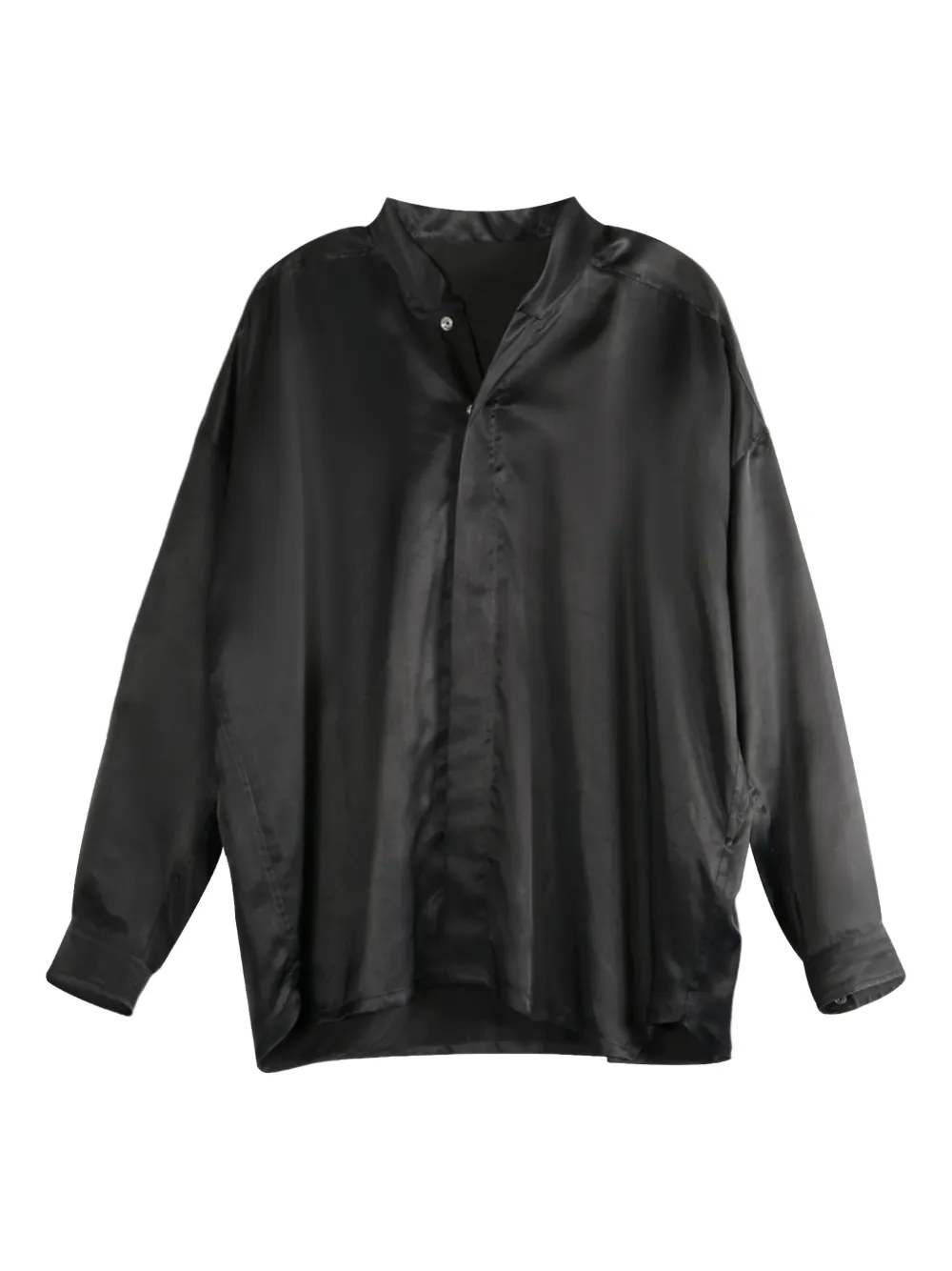 Rick Owens Jumbo Faun satin long-sleeve shirt - ブラック Rick Owens Jumbo Faun satin long-sleeve shirt - ブラック