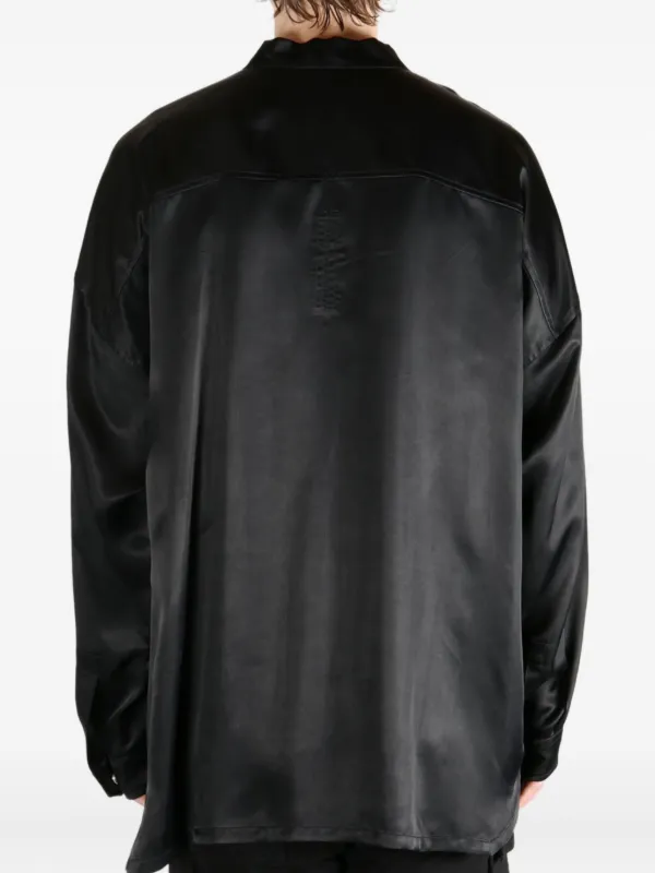 Rick Owens Jumbo Faun Satin long-sleeve Shirt | Black | FARFETCH Rick Owens Jumbo Faun Satin long-sleeve Shirt | Black | FARFETCH