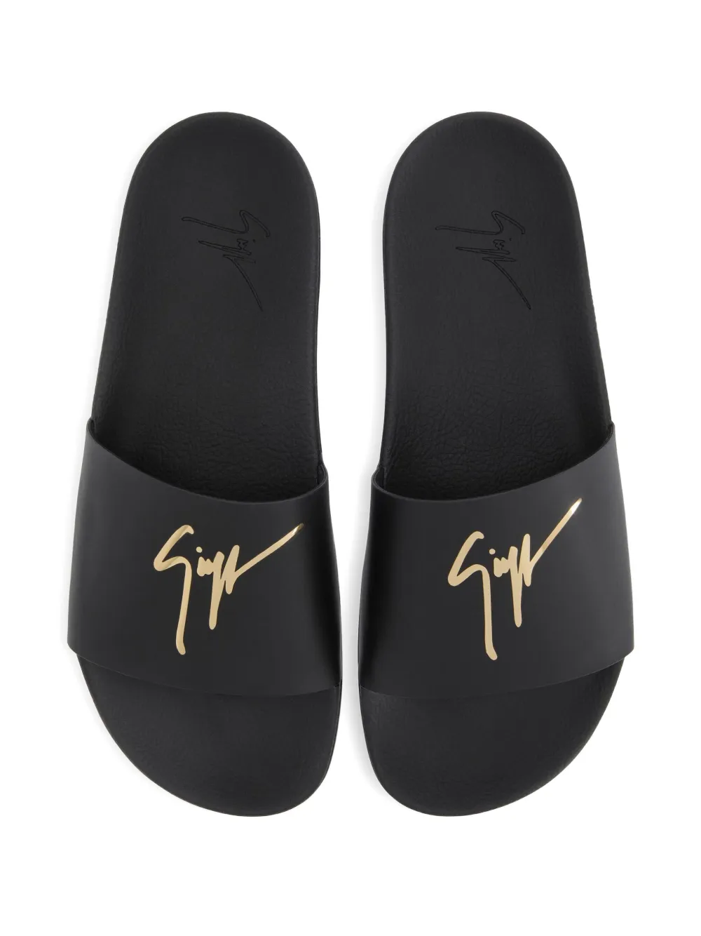 Giuseppe Zanotti Brett logo-embellished leather slides Black