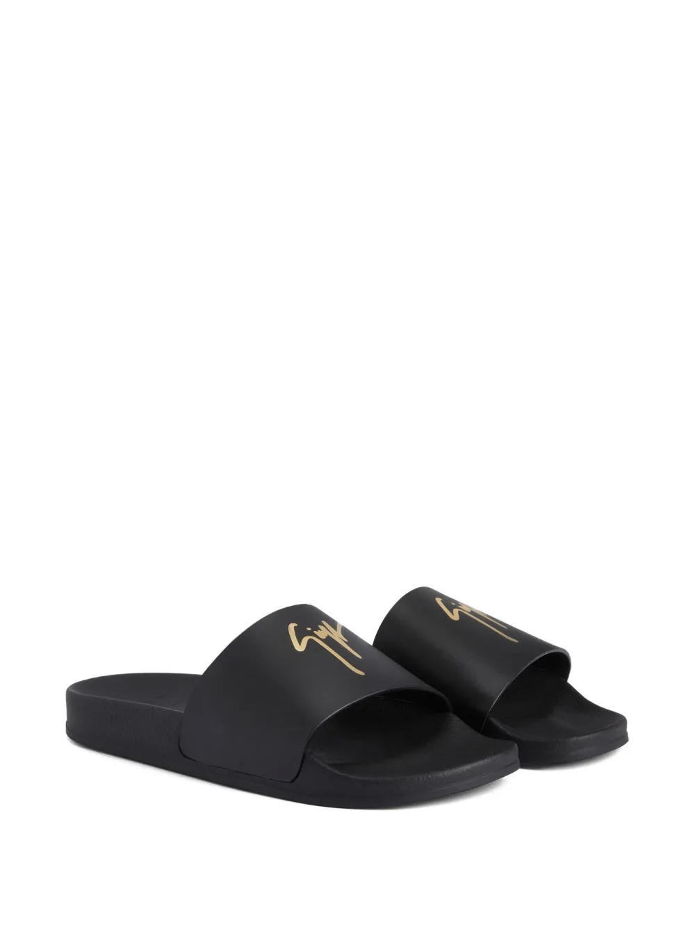 Giuseppe Zanotti Brett logo-embellished leather slides Black
