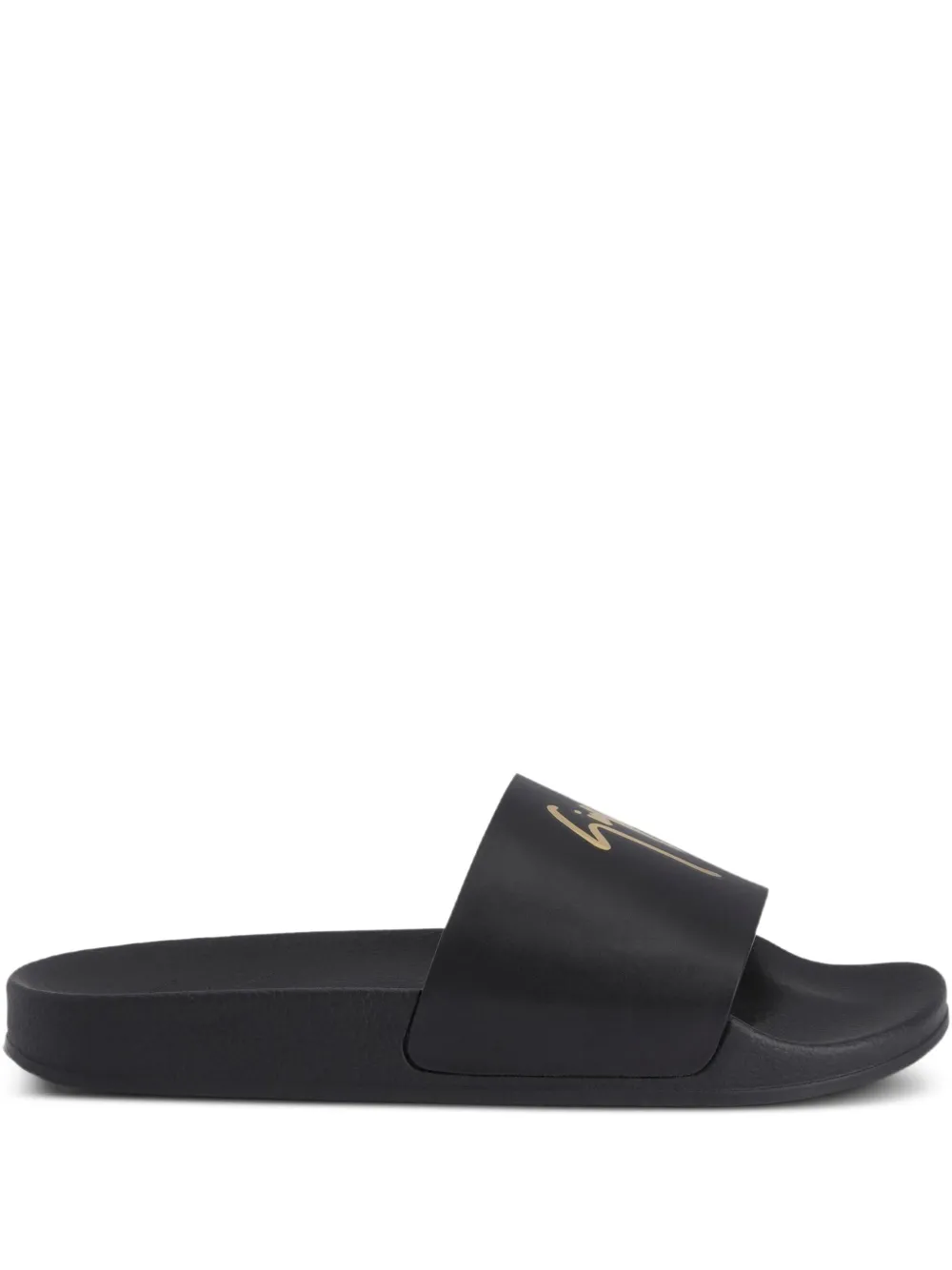 Giuseppe Zanotti Brett logo-embellished leather slides Black