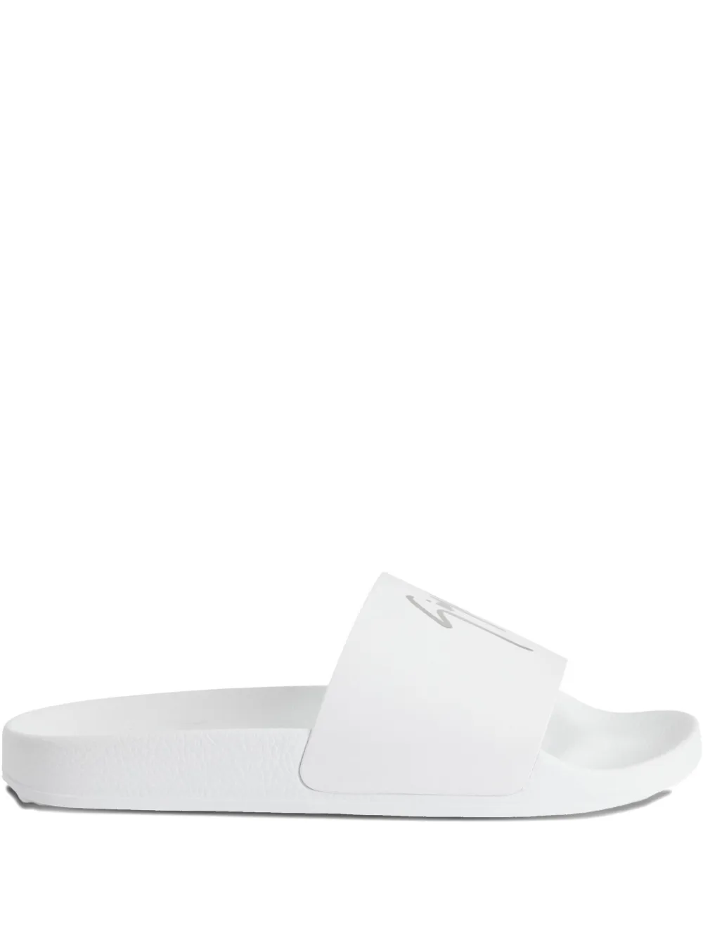 Giuseppe Zanotti Brett leather logo-print slides White