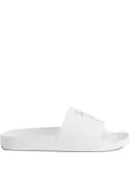 Giuseppe Zanotti Brett leather logo-print slides - White