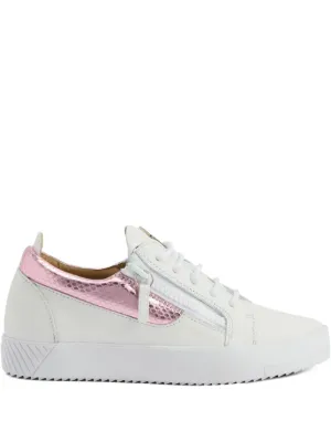 Giuseppe Zanotti スニーカー シルバー✕ホワイト ダブルジップ Giuseppe Zanotti ダブルジップ スニーカー | ホワイト | FARFETCH JP