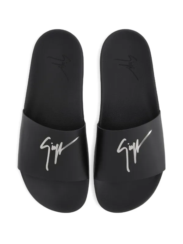 Giuseppe Zanotti Brett logo-embellished Slides | Black | FARFETCH