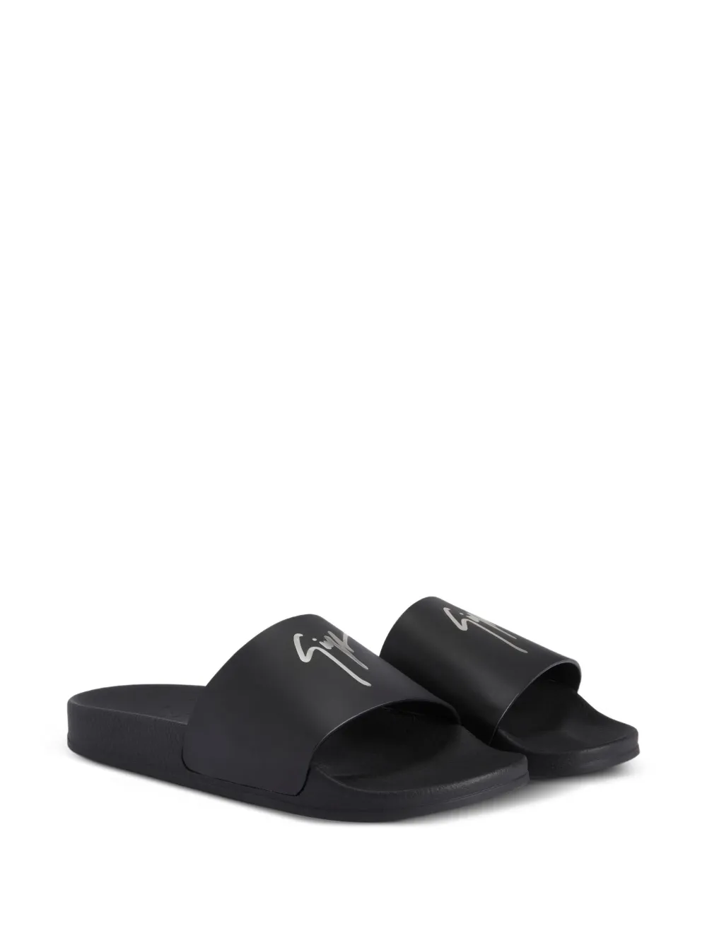 Giuseppe Zanotti Brett logo-embellished slides Black