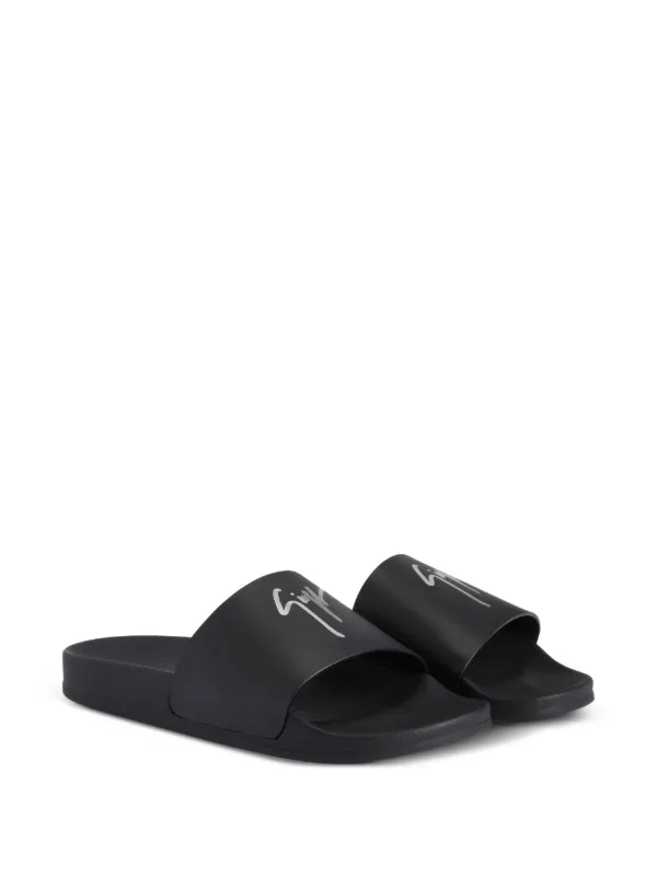 Giuseppe Zanotti Brett logo-embellished Slides | Black | FARFETCH