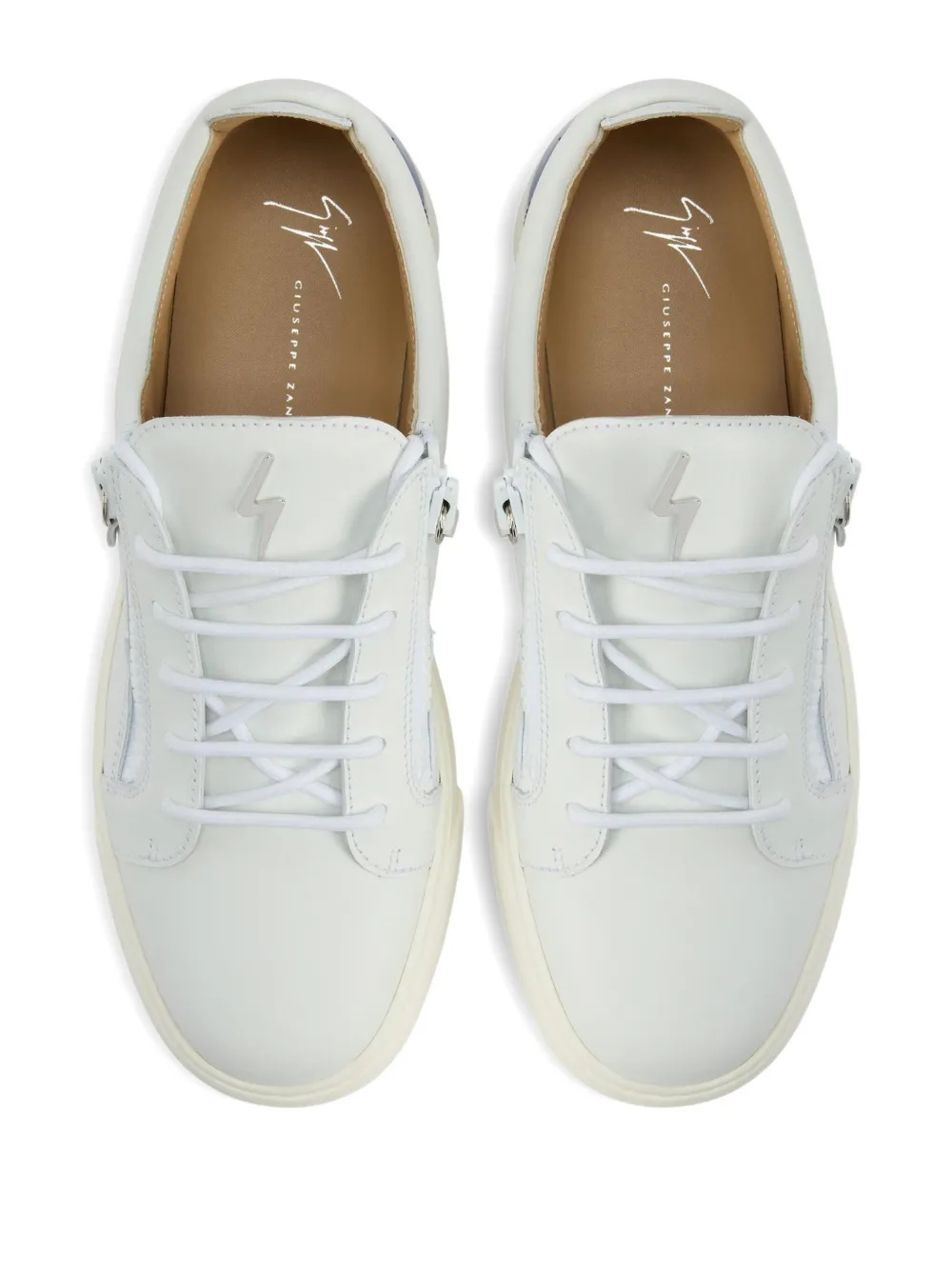 Giuseppe Zanotti Frankie zip-detail leather trainers White