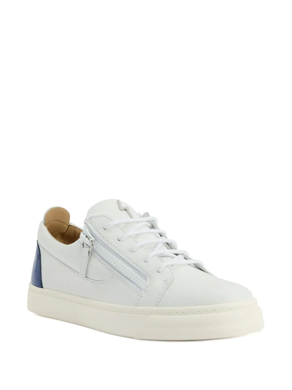 Giuseppe Zanotti Frankie zip-detail leather trainers White