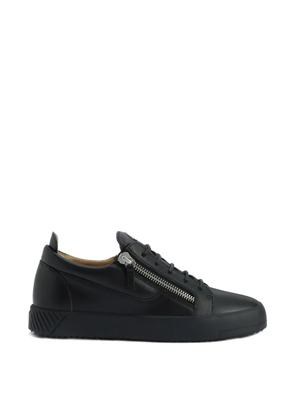 ⑦Frankie Wilmott / Sensemilla Giuseppe Zanotti Frankie zip-detail Leather Sneakers | Black