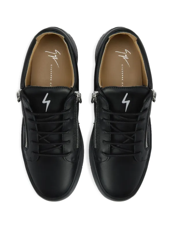 Giuseppe Zanotti Frankie zip-detail Leather Sneakers | Black Giuseppe Zanotti Frankie zip-detail Leather Sneakers | Black