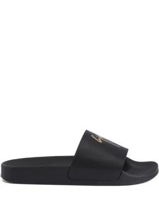 Giuseppe Zanotti Brett logo-embellished Leather Slides | Black
