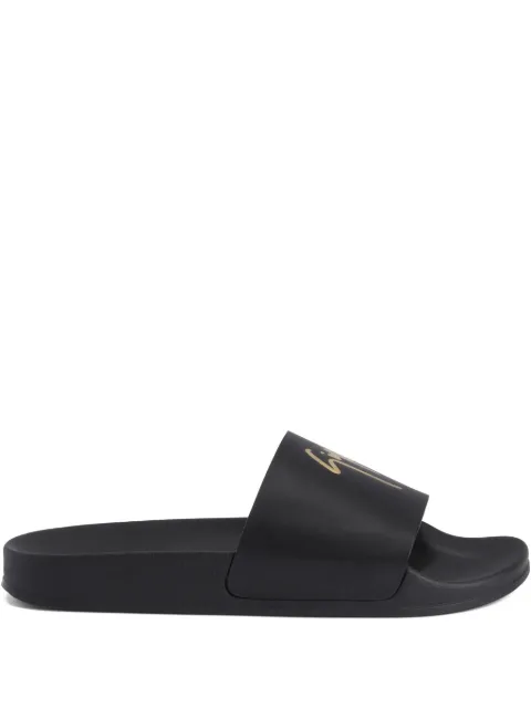 Giuseppe Zanotti Brett logo-embellished leather slides