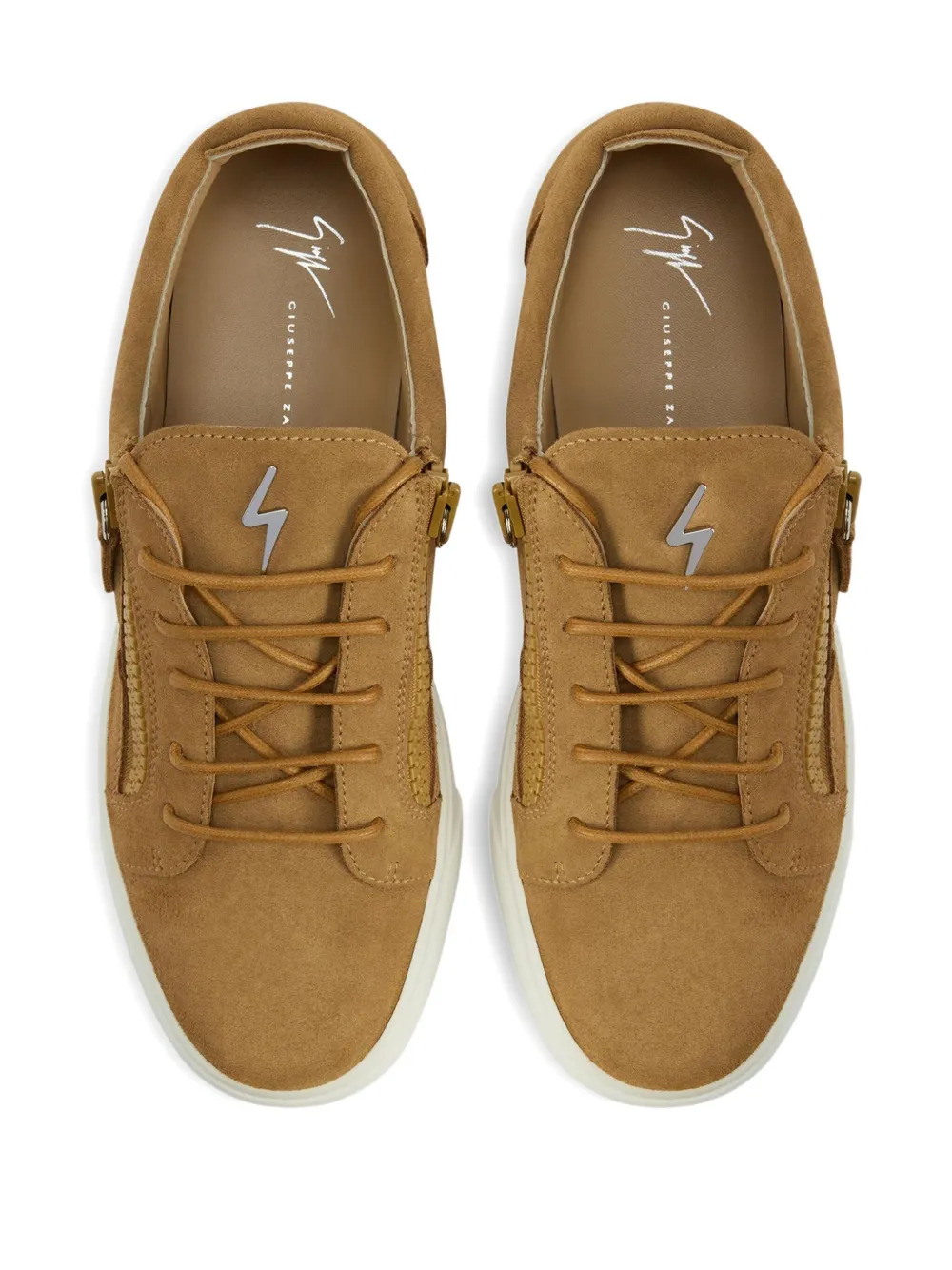 Giuseppe Zanotti Frankie zip-fastening suede trainers Neutrals