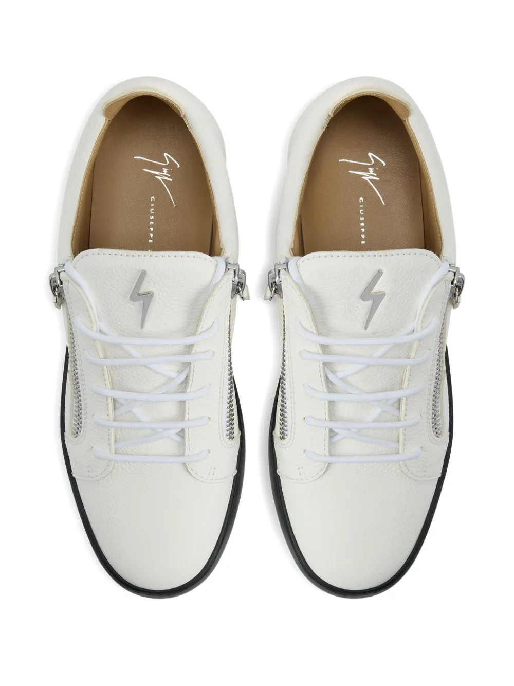 Giuseppe Zanotti zip-detail leather low-top sneakers White
