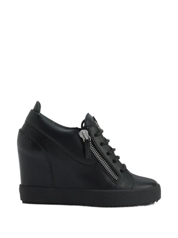 Giuseppe Zanotti ブラック ハイヒール Giuseppe Zanotti Addy Wedge zip-detail Sneakers | Black | FARFETCH RO