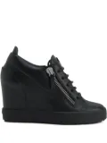 Giuseppe Zanotti Addy wedge zip-detail sneakers - Black