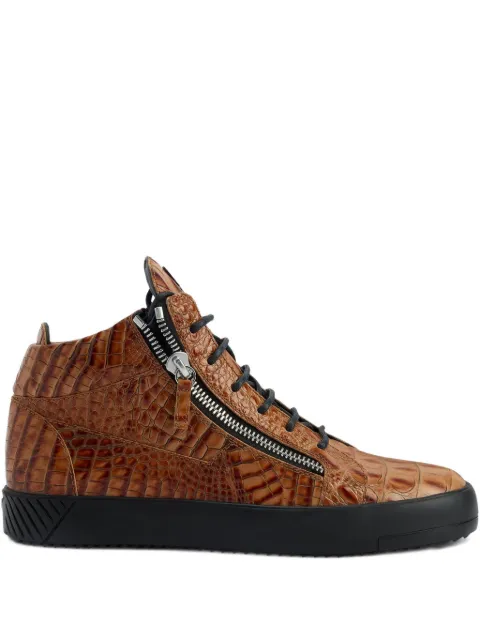 Giuseppe Zanotti Tênis Kriss com efeito pele de crocodilo