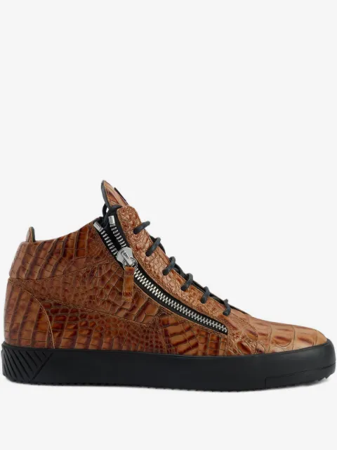 Giuseppe Zanotti Kriss crocodile-effect zip-up trainers